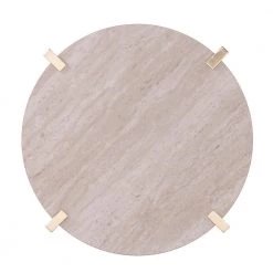 Ballia Brass and Dark Tobacco with White Faux Travertine Round End Table by Southern Enterprises -Southern Enterprises Sales brass and dark tobacco finish w white faux travertine southern enterprises end side tables hd432953 a0 1000