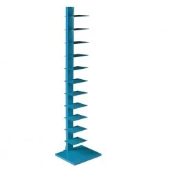 Corbyn 65.25 in. H x 15.75 in. W Bright Cyan Blue Spine Tower Shelf by Southern Enterprises