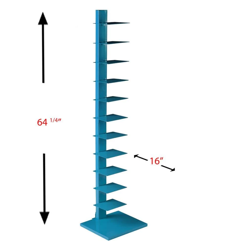Corbyn 65.25 in. H x 15.75 in. W Bright Cyan Blue Spine Tower Shelf by Southern Enterprises 6 Corbyn 65.25 in. H x 15.75 in. W Bright Cyan Blue Spine Tower Shelf by Southern Enterprises - Image 4