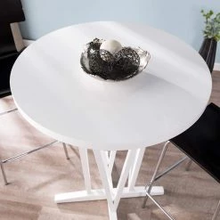 Zarven White Bar Height Table by Southern Enterprises -Southern Enterprises Sales bright white finish southern enterprises kitchen dining tables hd530550 c3 1000