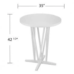 Zarven White Bar Height Table by Southern Enterprises -Southern Enterprises Sales bright white finish southern enterprises kitchen dining tables hd530550 fa 1000
