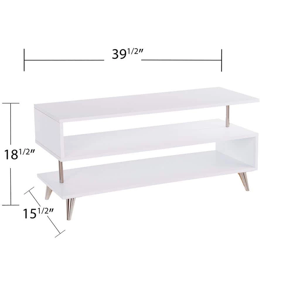 Ephriam 40 in. White and Champagne Engineered Wood TV Stand Fits TVs Up to 37 in. by Southern Enterprises 11 Ephriam 40 in. White and Champagne Engineered Wood TV Stand Fits TVs Up to 37 in. by Southern Enterprises - Image 9