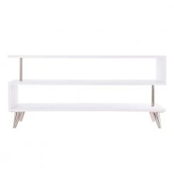 Ephriam 40 in. White and Champagne Engineered Wood TV Stand Fits TVs Up to 37 in. by Southern Enterprises