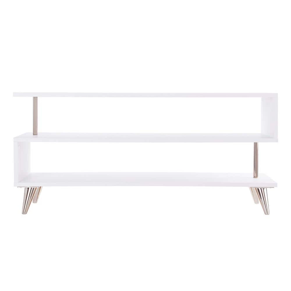 Ephriam 40 in. White and Champagne Engineered Wood TV Stand Fits TVs Up to 37 in. by Southern Enterprises 3 Ephriam 40 in. White and Champagne Engineered Wood TV Stand Fits TVs Up to 37 in. by Southern Enterprises