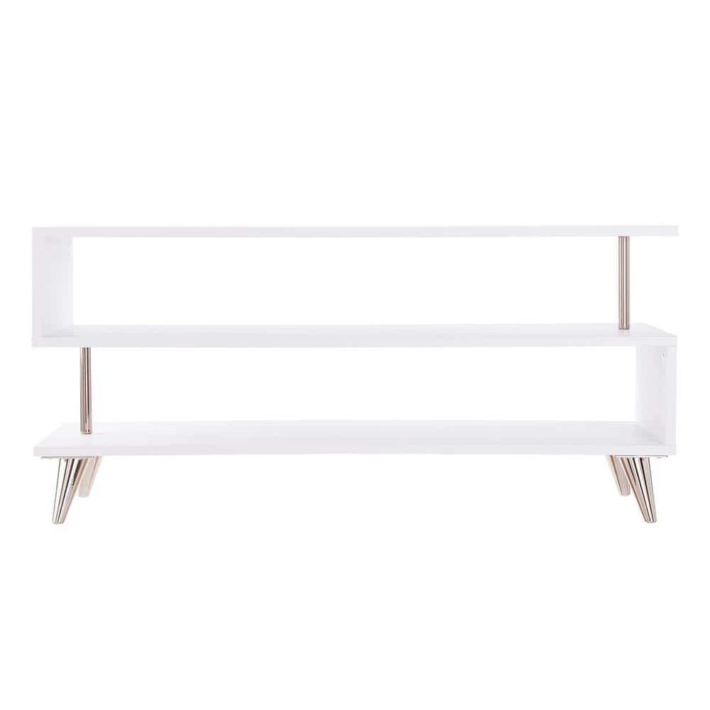 Ephriam 40 in. White and Champagne Engineered Wood TV Stand Fits TVs Up to 37 in. by Southern Enterprises 7 Ephriam 40 in. White and Champagne Engineered Wood TV Stand Fits TVs Up to 37 in. by Southern Enterprises - Image 5