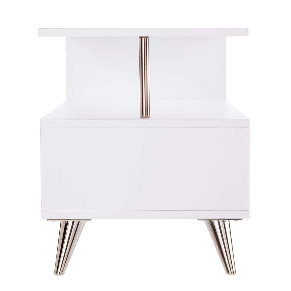 Ephriam 40 in. White and Champagne Engineered Wood TV Stand Fits TVs Up to 37 in. by Southern Enterprises 4 Ephriam 40 in. White and Champagne Engineered Wood TV Stand Fits TVs Up to 37 in. by Southern Enterprises - Image 2