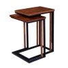 Bellah 18.25 Rectangle Brown Nesting C-Tables (Set of 2) by Southern Enterprises -Southern Enterprises Sales brown and black finish southern enterprises end side tables hd473697 64 1000