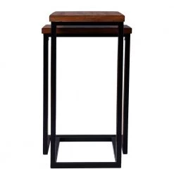 Bellah 18.25 Rectangle Brown Nesting C-Tables (Set of 2) by Southern Enterprises -Southern Enterprises Sales brown and black finish southern enterprises end side tables hd473697 66 1000
