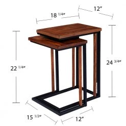 Bellah 18.25 Rectangle Brown Nesting C-Tables (Set of 2) by Southern Enterprises -Southern Enterprises Sales brown and black finish southern enterprises end side tables hd473697 fa 1000 1