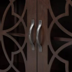 Brown Accent Buffet Sideboard Storage Wooden Cabinet with Doors and Adjustable Shelf by Huluwat -Southern Enterprises Sales brown huluwat accent cabinets dj tc wf281384aad 44 1000