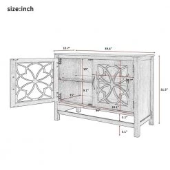 Brown Accent Buffet Sideboard Storage Wooden Cabinet with Doors and Adjustable Shelf by Huluwat -Southern Enterprises Sales brown huluwat accent cabinets dj tc wf281384aad c3 1000