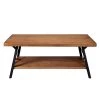 43 in. Brown Rectangle Solid Wood Rustic Coffee Table with Metal Legs by Huluwat -Southern Enterprises Sales brown huluwat coffee tables dj tc wf036984daa 64 1000