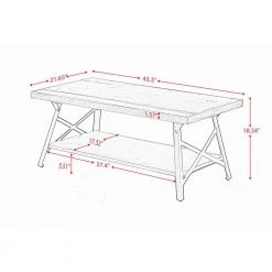 43 in. Brown Rectangle Solid Wood Rustic Coffee Table with Metal Legs by Huluwat 11 43 in. Brown Rectangle Solid Wood Rustic Coffee Table with Metal Legs by Huluwat -Southern Enterprises Sales brown huluwat coffee tables dj tc wf036984daa c3 1000