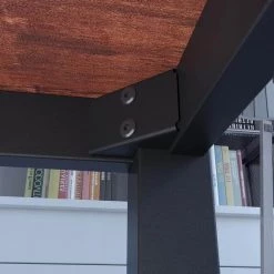 47 in. Rectangular Brown Particleboard No Drawer Computer Desk with U-Shaped Metal Table Legs by Huluwat -Southern Enterprises Sales brown huluwat computer desks jh tc de20147bksw 44 1000