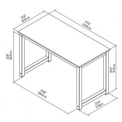 47 in. Rectangular Brown Particleboard No Drawer Computer Desk with U-Shaped Metal Table Legs by Huluwat -Southern Enterprises Sales brown huluwat computer desks jh tc de20147bksw c3 1000