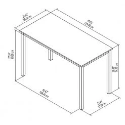 47 in. Rectangular Brown Particleboard No Drawer Computer Desk with Metal Table Legs by Huluwat -Southern Enterprises Sales brown huluwat computer desks jh tc de20247bksw c3 1000