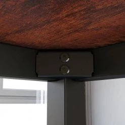 55 in. Rectangular Brown Particleboard No Drawer Computer Desk with Metal Table Legs by Huluwat -Southern Enterprises Sales brown huluwat computer desks jh tc de20255bksw 44 1000