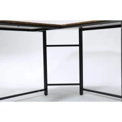 54 in. L-Shape Brown MDF No Drawer Computer Desk with Storage Shelves by Huluwat -Southern Enterprises Sales brown huluwat computer desks xyd g jsb od 01br 76 1000