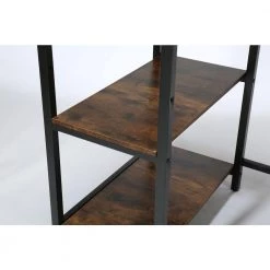 55 in. Rectangular Brown MDF Finish No Drawer Computer Desk with Storage Shelves by Huluwat 18 55 in. Rectangular Brown MDF Finish No Drawer Computer Desk with Storage Shelves by Huluwat -Southern Enterprises Sales brown huluwat computer desks xyd g jsb od 02br 44 1000