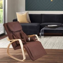 Brown Linen Full massage function Comfortable Relax Rocking Chair with Cotton Fabric Cushion by Huluwat 19 Brown Linen Full massage function Comfortable Relax Rocking Chair with Cotton Fabric Cushion by Huluwat -Southern Enterprises Sales brown huluwat rockers gliders ottomans dj tc w31135544 31 1000