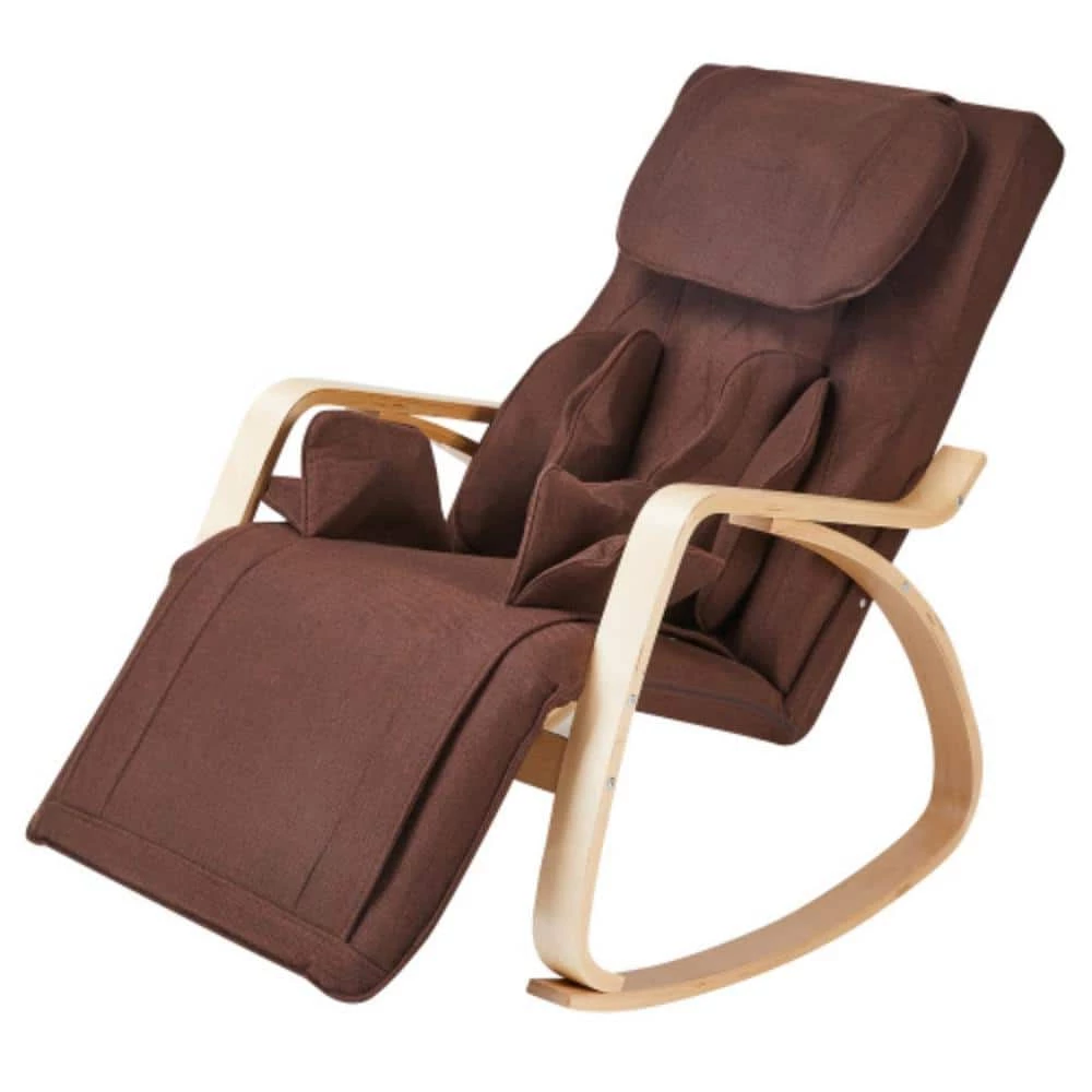 Brown Linen Full massage function Comfortable Relax Rocking Chair with Cotton Fabric Cushion by Huluwat 3 Brown Linen Full massage function Comfortable Relax Rocking Chair with Cotton Fabric Cushion by Huluwat