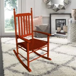 Brown Populus Wood Porch Rocker Chair by Huluwat -Southern Enterprises Sales brown huluwat rockers gliders ottomans dj tc w49528619 44 1000