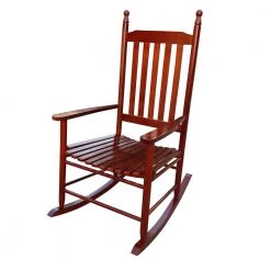 Brown Populus Wood Porch Rocker Chair by Huluwat