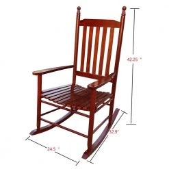 Brown Populus Wood Porch Rocker Chair by Huluwat -Southern Enterprises Sales brown huluwat rockers gliders ottomans dj tc w49528619 c3 1000
