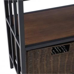 Renfro Rustic Brown with Distressed Pine Modern Farmhouse Bakers Rack by Southern Enterprises -Southern Enterprises Sales brown southern enterprises baker s racks hd650654 4f 1000