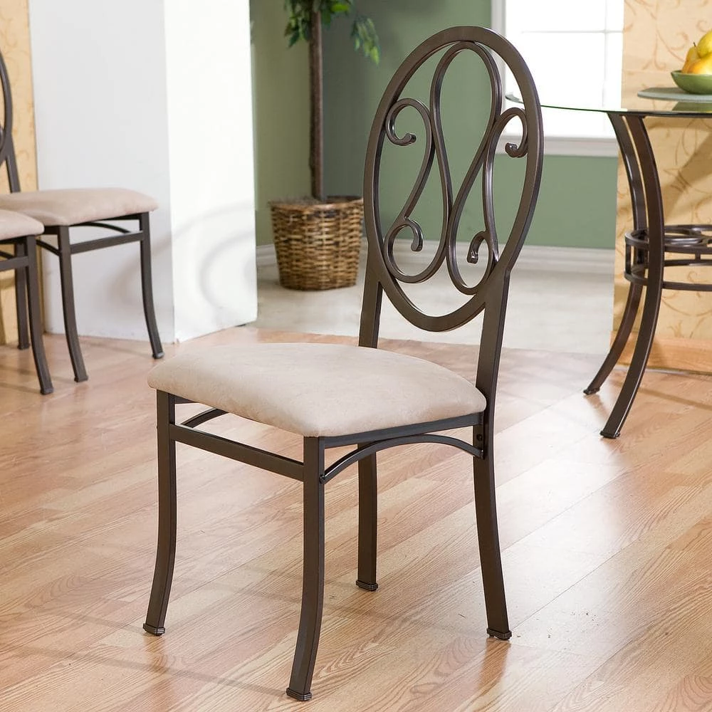 Dark Brown Metal Dining Chair (Set of 4) by Southern Enterprises 7 Dark Brown Metal Dining Chair (Set of 4) by Southern Enterprises - Image 5