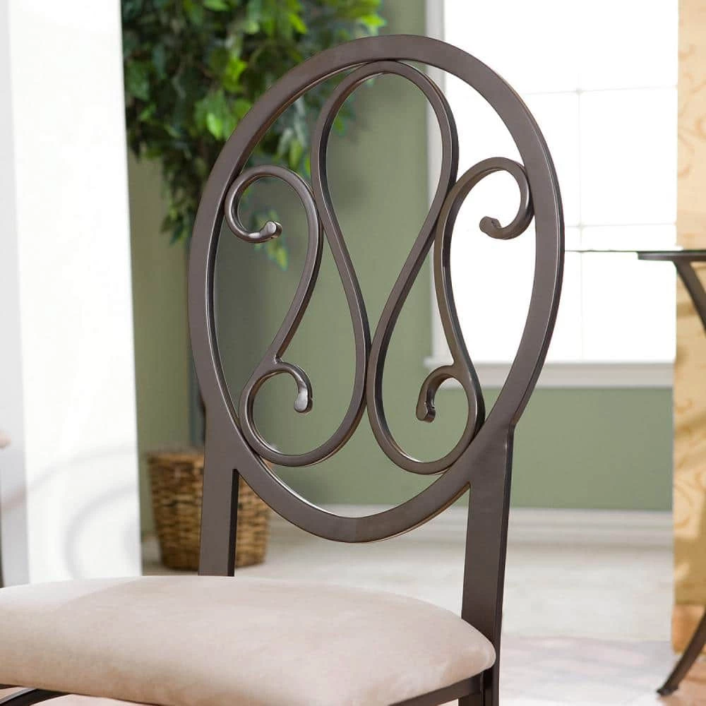 Dark Brown Metal Dining Chair (Set of 4) by Southern Enterprises 6 Dark Brown Metal Dining Chair (Set of 4) by Southern Enterprises - Image 4