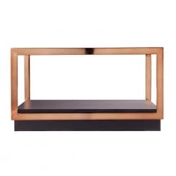 Kreesa 33 in. Clear/Champagne/Black Medium Square Glass Coffee Table with Shelf by Southern Enterprises -Southern Enterprises Sales champagne and black finish southern enterprises coffee tables hd433219 4f 1000