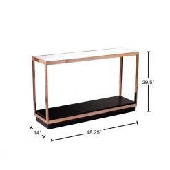 Kreesa 49 in. Clear/Champagne/Black Rectangle Glass Console Table with Storage by Southern Enterprises 13 Kreesa 49 in. Clear/Champagne/Black Rectangle Glass Console Table with Storage by Southern Enterprises -Southern Enterprises Sales champagne and black finish southern enterprises console tables hd433356 40 1000