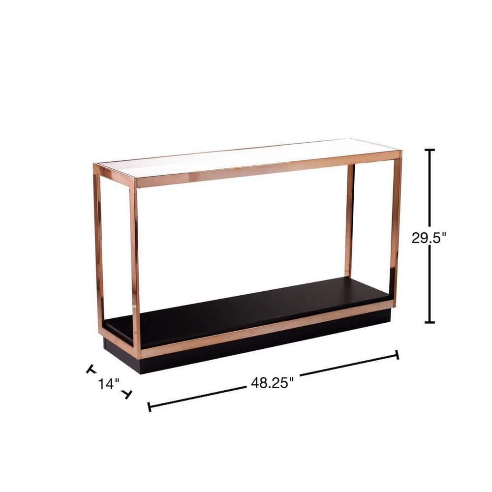 Kreesa 49 in. Clear/Champagne/Black Rectangle Glass Console Table with Storage by Southern Enterprises 5 Kreesa 49 in. Clear/Champagne/Black Rectangle Glass Console Table with Storage by Southern Enterprises - Image 3