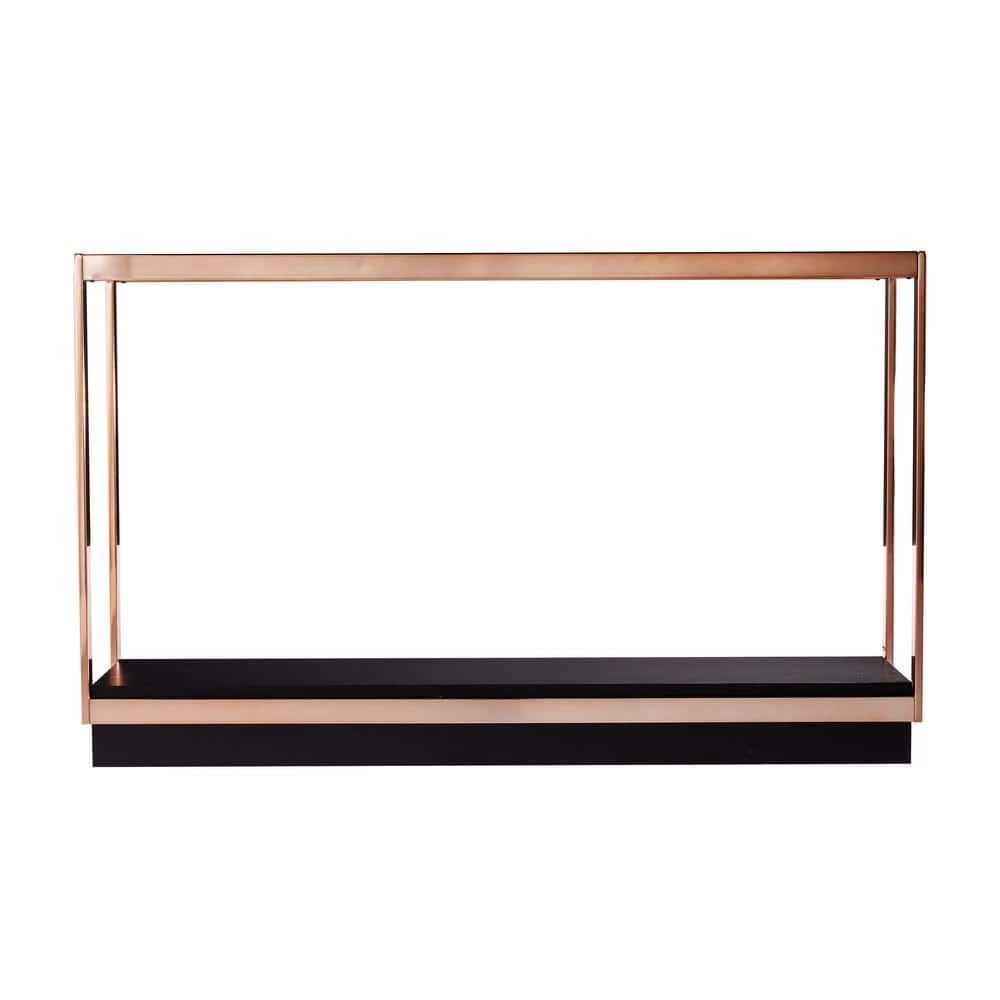 Kreesa 49 in. Clear/Champagne/Black Rectangle Glass Console Table with Storage by Southern Enterprises 8 Kreesa 49 in. Clear/Champagne/Black Rectangle Glass Console Table with Storage by Southern Enterprises - Image 6