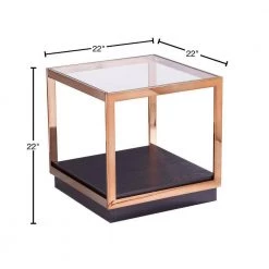 Kreesa Champagne and Black Glass-Top End Table by Southern Enterprises -Southern Enterprises Sales champagne and black finish southern enterprises end side tables hd433233 40 1000