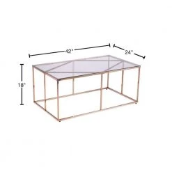 Lahz 42 in. Champagne/Clear Large Rectangle Glass Coffee Table by Southern Enterprises -Southern Enterprises Sales champagne finish southern enterprises coffee tables hd433585 40 1000