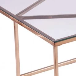 Lahz 42 in. Champagne/Clear Large Rectangle Glass Coffee Table by Southern Enterprises -Southern Enterprises Sales champagne finish southern enterprises coffee tables hd433585 44 1000