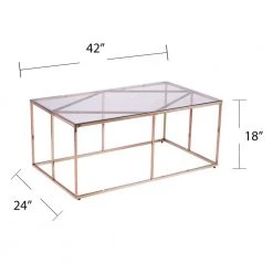 Lahz 42 in. Champagne/Clear Large Rectangle Glass Coffee Table by Southern Enterprises -Southern Enterprises Sales champagne finish southern enterprises coffee tables hd433585 fa 1000