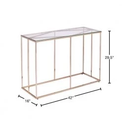 Lahz 42 in. Clear/Champagne Rectangle Glass Console Table by Southern Enterprises -Southern Enterprises Sales champagne finish southern enterprises console tables hd433608 40 1000