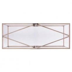 Lahz 42 in. Clear/Champagne Rectangle Glass Console Table by Southern Enterprises -Southern Enterprises Sales champagne finish southern enterprises console tables hd433608 a0 1000