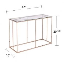 Lahz 42 in. Clear/Champagne Rectangle Glass Console Table by Southern Enterprises -Southern Enterprises Sales champagne finish southern enterprises console tables hd433608 fa 1000