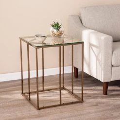 Lahz Champagne Contemporary End Table by Southern Enterprises