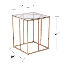 Lahz Champagne Contemporary End Table by Southern Enterprises -Southern Enterprises Sales champagne finish southern enterprises end side tables hd433592 fa 1000