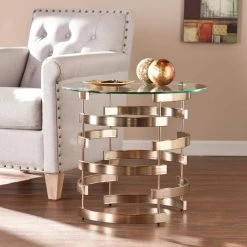 Raymond Champagne End Table by Southern Enterprises -Southern Enterprises Sales champagne finish southern enterprises end side tables hd865102 31 1000