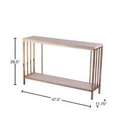 Rippert 48 in. Champagne/White Rectangle Stone Console Table with Storage by Southern Enterprises -Southern Enterprises Sales champagne finish w simulated travertine southern enterprises console tables hd530338 40 1000