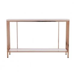 Rippert 48 in. Champagne/White Rectangle Stone Console Table with Storage by Southern Enterprises -Southern Enterprises Sales champagne finish w simulated travertine southern enterprises console tables hd530338 4f 1000