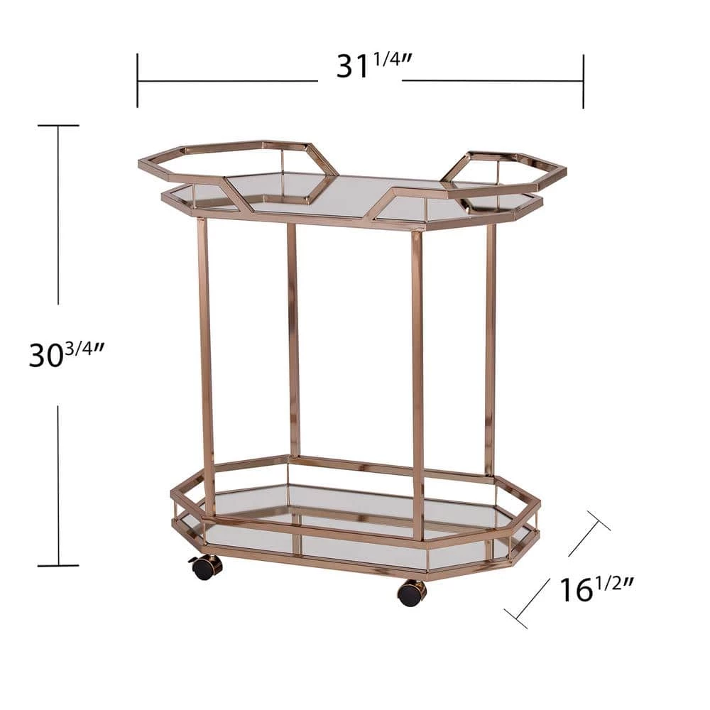 Berndt Champagne Finish Bar Cart by Southern Enterprises 10 Berndt Champagne Finish Bar Cart by Southern Enterprises - Image 8