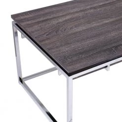 Joaquim 48 in. Chrome/Black Oak Large Rectangle Wood Coffee Table by Southern Enterprises -Southern Enterprises Sales chrome and black oak finish southern enterprises coffee tables hd433417 44 1000