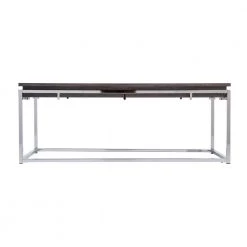 Joaquim 48 in. Chrome/Black Oak Large Rectangle Wood Coffee Table by Southern Enterprises -Southern Enterprises Sales chrome and black oak finish southern enterprises coffee tables hd433417 4f 1000